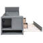 Lit de jour simple avec couchette, gris - Fabrication en bois et rangement fonctionnel-1510008658