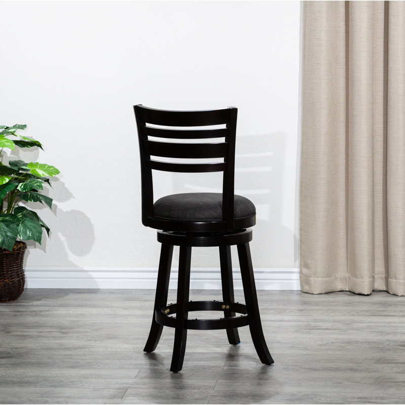 Tabouret à hauteur de comptoir de 24 po avec siège pivotant en tissu gris anthracite - pratique, élégant et pivotant