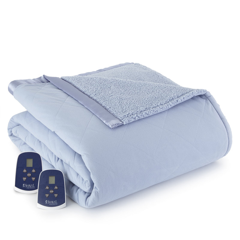 Micro Flannel® Reverse to Sherpa Electric Blanket, Wedgewood, King