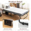 Lit pliant avec matelas, lit pliable sport avec housse de rangement, lit Srollaway pour adultes avec matelas en mousse à mémoire de forme et structure en métal, lit d'invité de taille Scot sur roulettes, 75 x 38 po