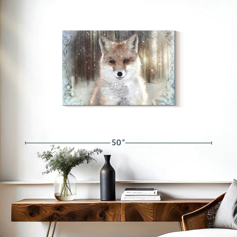 Enchanted Winter Fox, 20" H x 30" W