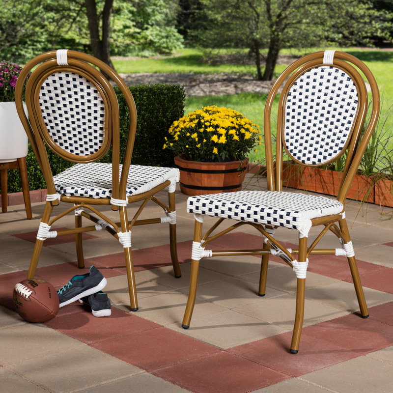 Chaise de patio empilable Dandrew, Bleu marine