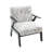 27. 16" W Floral Upholstered Accent Chair with Rubberwood Frame