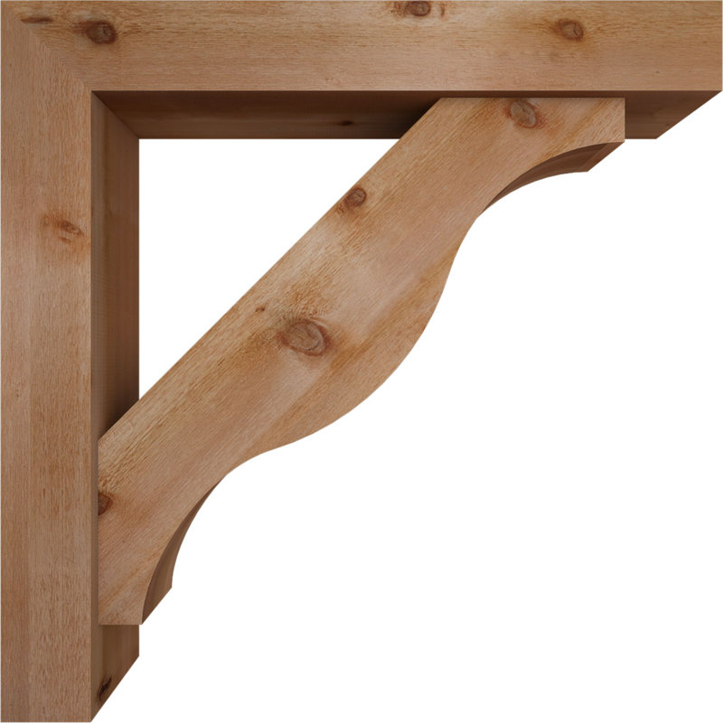 Funston Block Bracket w/ Offset Brace, 48 x 48, 8"W Western Red Cedar (Rough Sawn)