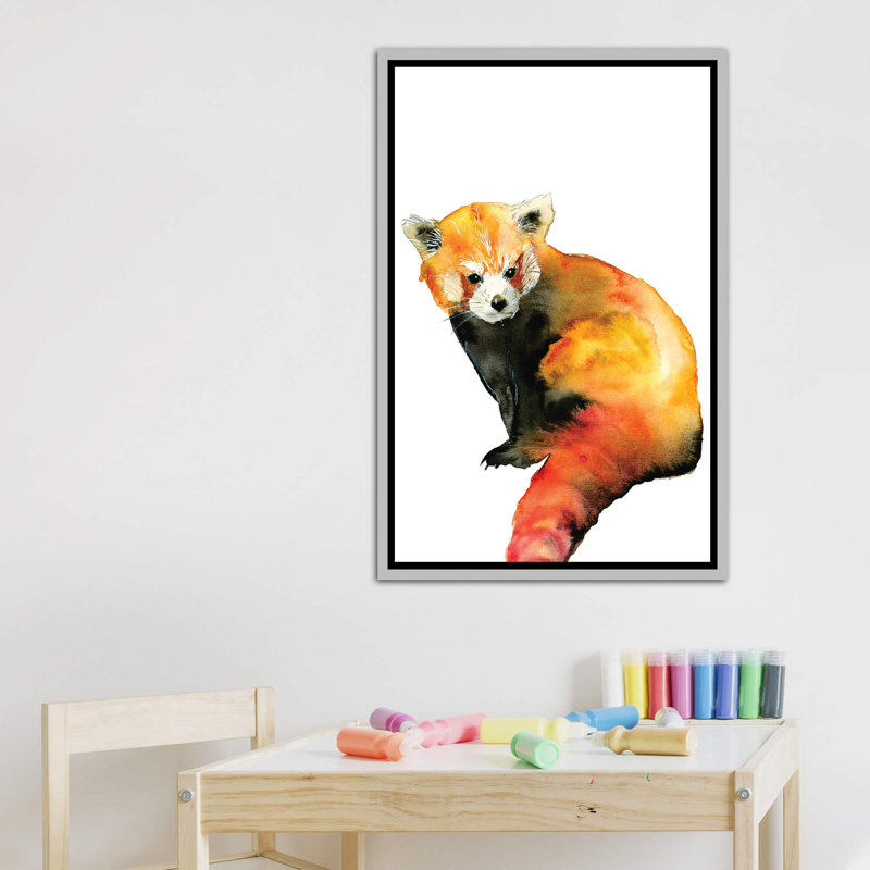 Art panda, Toile avec cadre argenté, H 40 po x l 26 po x P 1,5 po