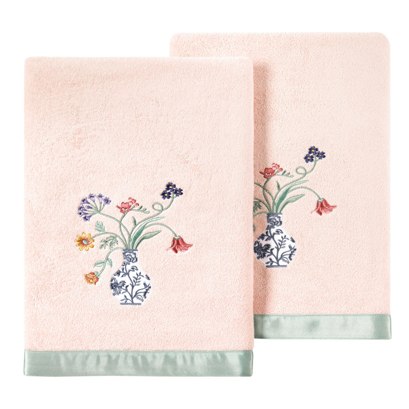 Turkish Cotton Fingertip Towel, Blush, Bath Towel-2Pack