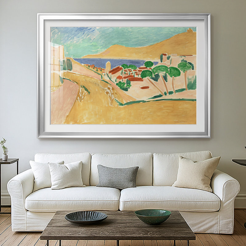 Vue de Collioure-Henri Matisse, reproduction encadrée avec passe-partout et verre 1905, 26,5 x 36,5, Argent