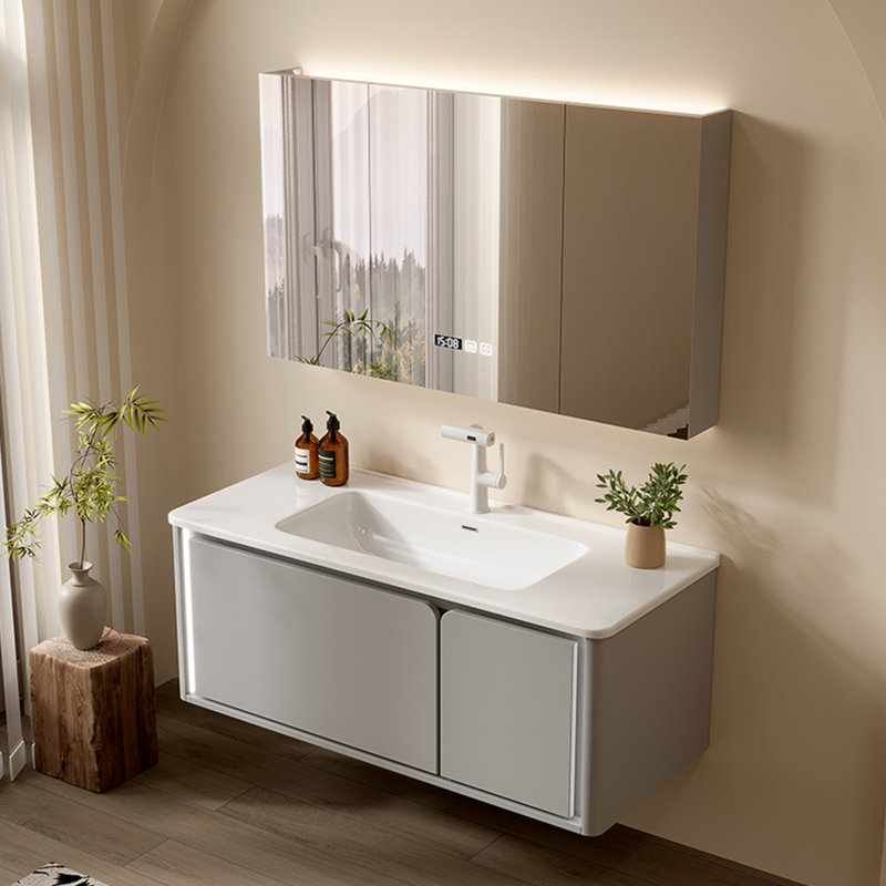French simple light luxury bathroom cabinet, Gray