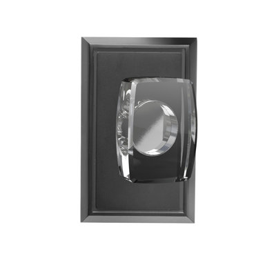 Bravura 927-1 Dummy Rectangular Glass Knob on Traditional Rectangular Rose in Matte Black