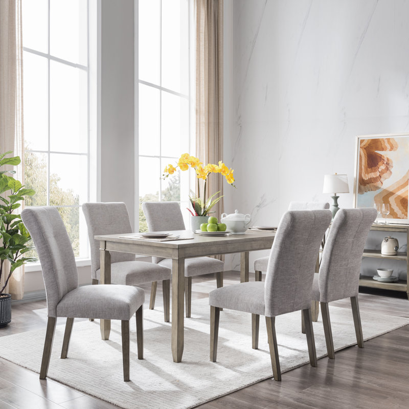 Gebhart Upholstered Dining Chair, Light Grey