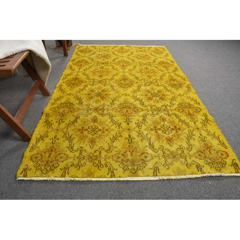 Tapis tendance, tapis rétro, tapis turc, tapis bohème, tapis oriental orange, tapis de 3,8 x 6,5 pi