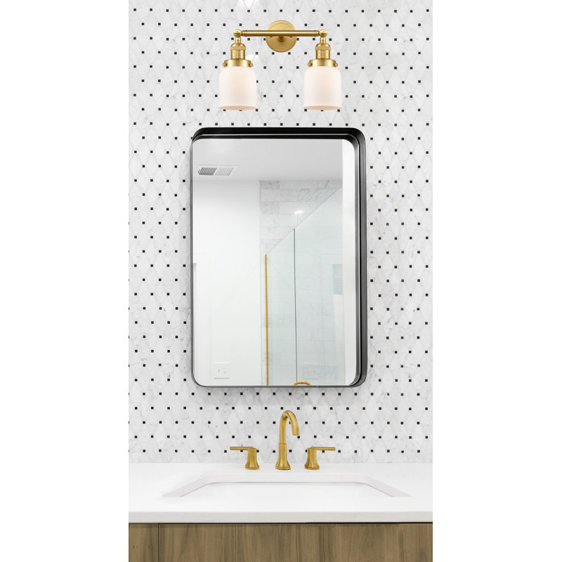 ClipperCove 2 - Light Dimmable Vanity Light, 6 Watt Vinage LED Bulb, Matte White Cased, Satin Gold