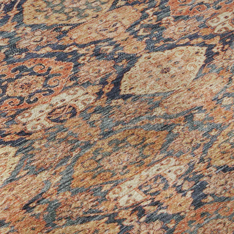 Premium Machine Washable Dahl AMF1084 Damask Rug, Rectangle 3' x 5'