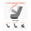 Chaise de jeu pivotante avec dossier réglable à 4 positions, siège de salon rotatif à 360 degrés, structure en métal avec tissu en lin, gris