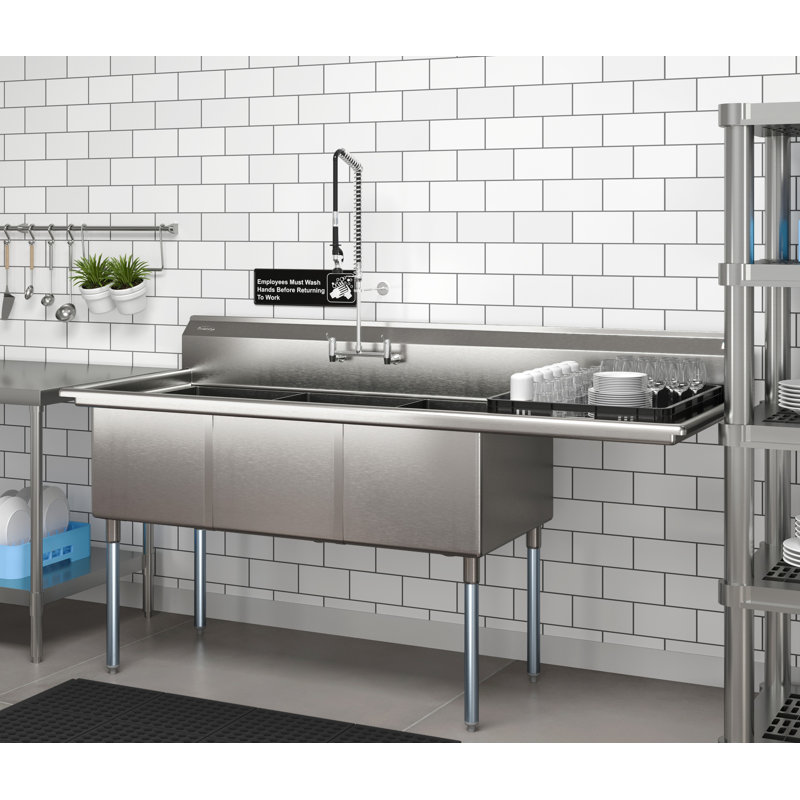 81'' L Triple Bowl Stainless Steel Kitchen Sink