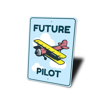 Enseigne en aluminium de la chambre d'enfant du futur pilote