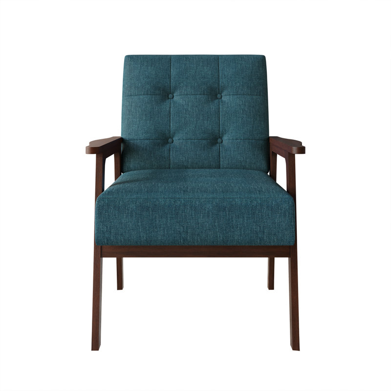 Chaise d'appoint en lin bleu, Bleu