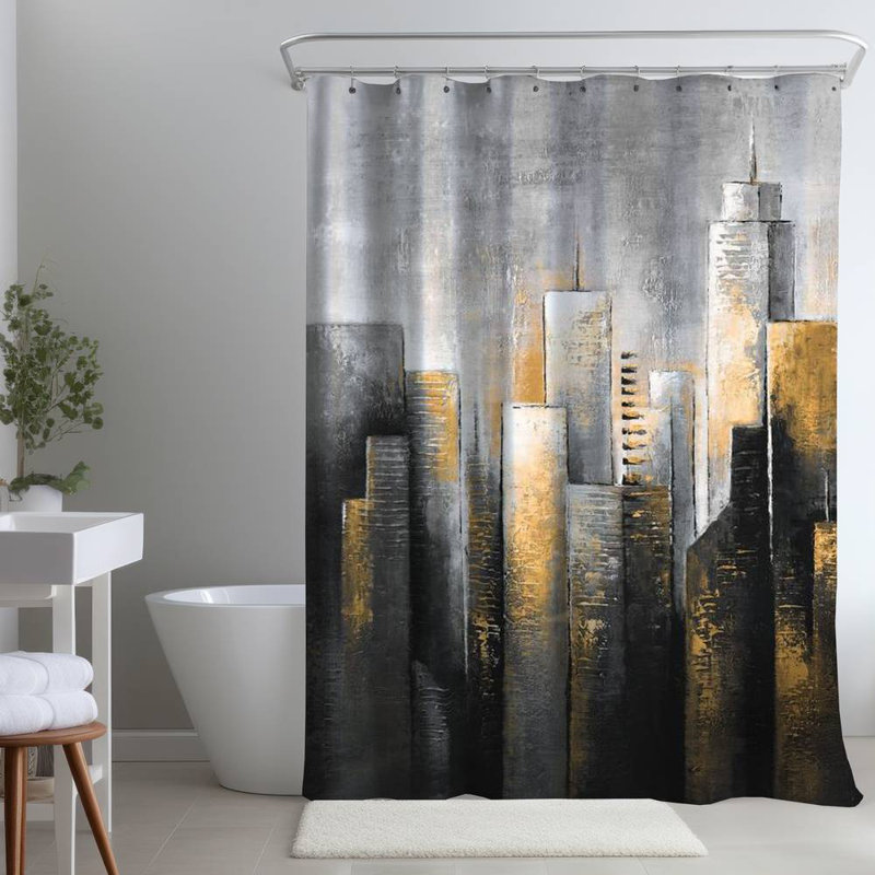Shower Curtain CI276 – Polyester Shower Curtain, Dye Sublimation Print, 71" W × 74" L