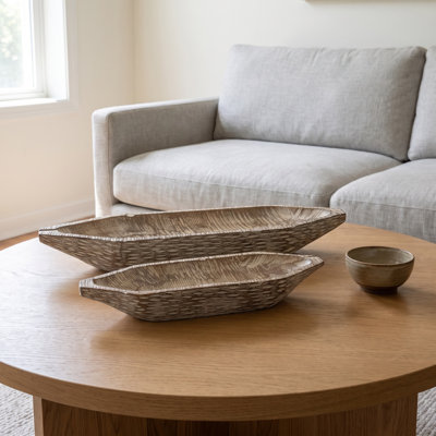 Ensemble de 2 bols blancs en bois d'eucalyptus Chale, Chale