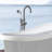 Bathtub Faucet With Hand Shower In Brushed Nickel - Solid Metal, Bathroom Enhancement Freestanding Metal Construction, Full Body Spray Experience