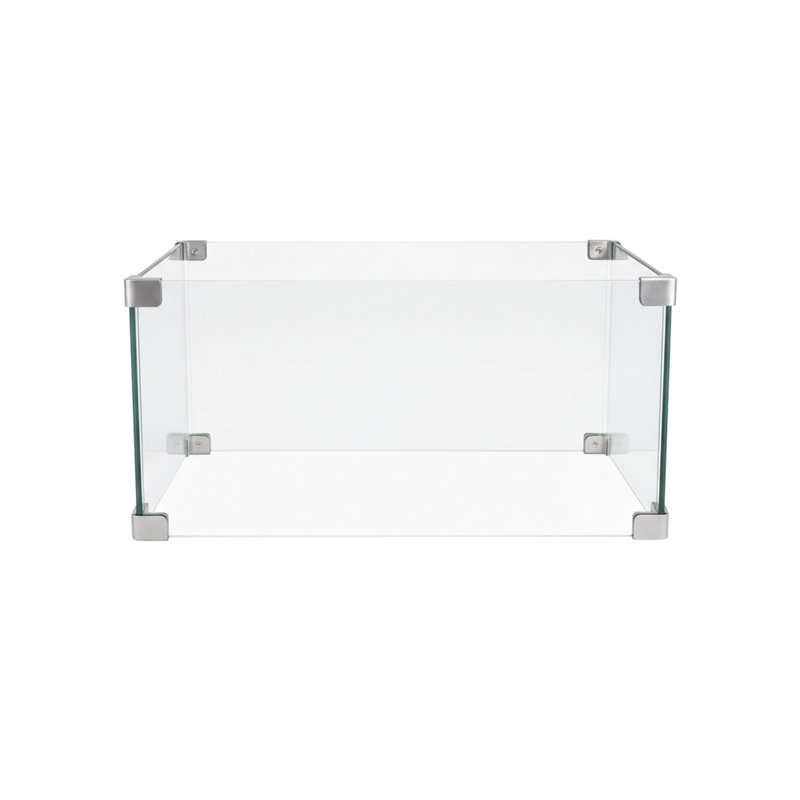 Verre transparent carré de 30 po de caractère trempé pour les brûleurs de foyer, flamme stable à l'épreuve du vent, conception de style sophistiqué pour s'agencer au décor, installation simple et profondeur de 17,77 po, 4,12 po