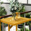 Balustrade de balcon, bois pliant et 4 options de hauteur pour la livraison de nourriture, support à fleurs, style naturel