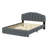 Upholstered Wooden Bedframe With LED Lights , USB Ports And Drawer-1925438475