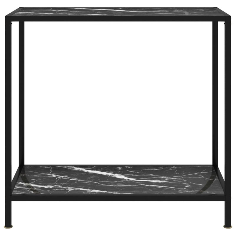 Cavallo Glass Top Console Table, White, 120 x 35 x 75 cm, with Feet