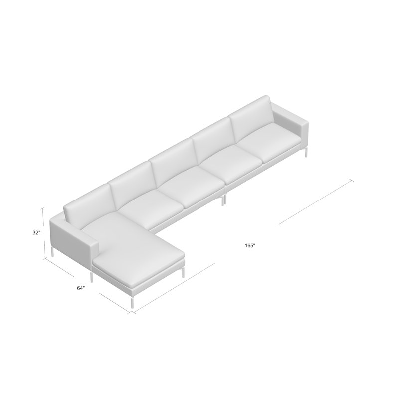 Canapé modulaire The New Standard, Noir, Accoudoir à droite (vu de face), Polyester Spitzer gris