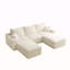 Canapé modulaire en L «110», canapé 3 places à compression complète avec méridienne, sans assemblage requis pour le salon, canapé modulaire à assise profonde ultra-doux (velours côtelé, beige)-1005111652