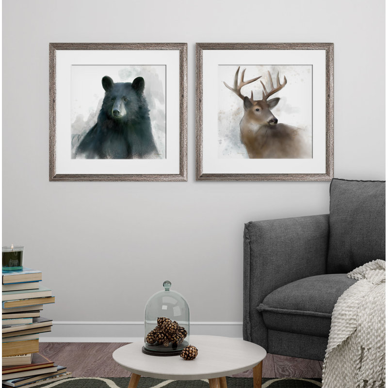 " Rain Soft Bear " 2 - Pieces, Brown Framed