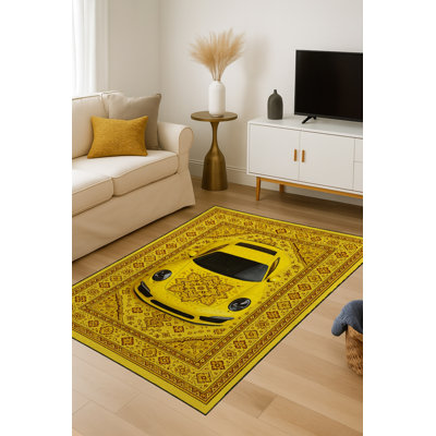 Tapis tissé orange traditionnel Mosso