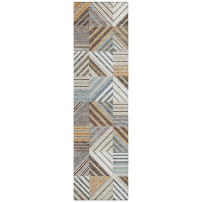 Machine Washable Indoor/Outdoor Lanphear ACN2399 Patchwork Rug