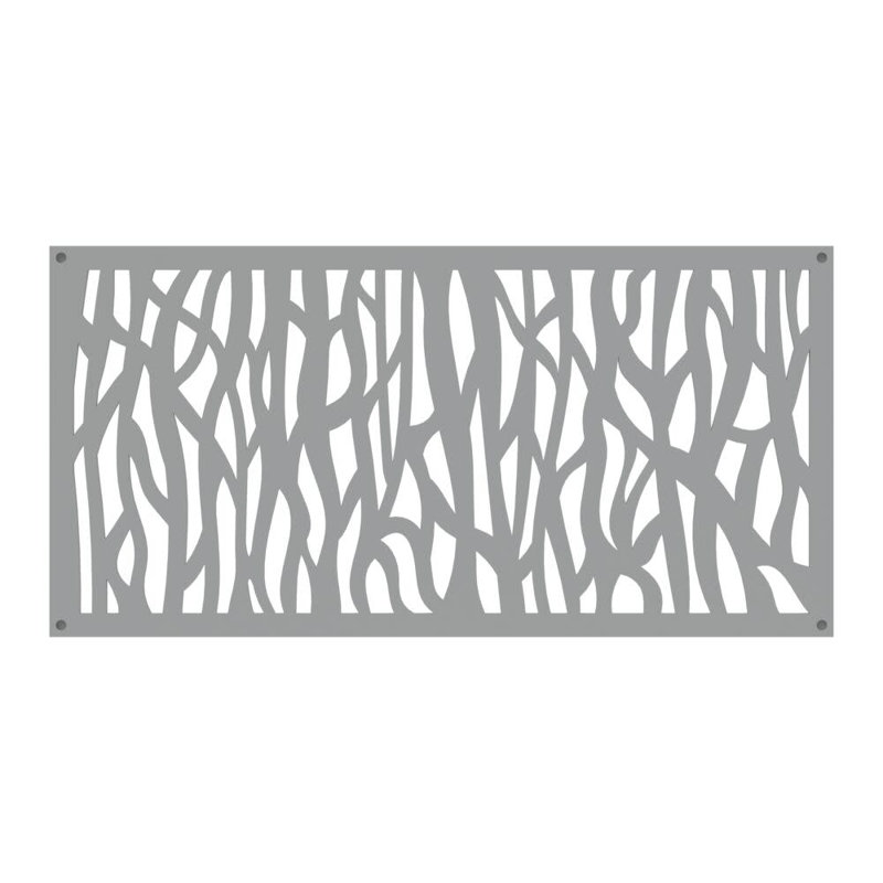 Sprig Gray Polypropylene Decorative Screen Panel, 2 ft x 4 ft