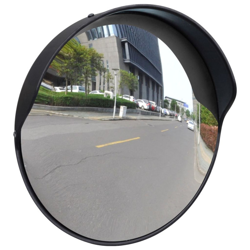 Convex Wall Mirror, Ø 11.75", Black