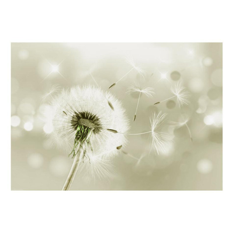 Peel & Stick Botanical Wall Mural - Dandelion In The Wind - Removable Wall Decals, 96" W x 68" L