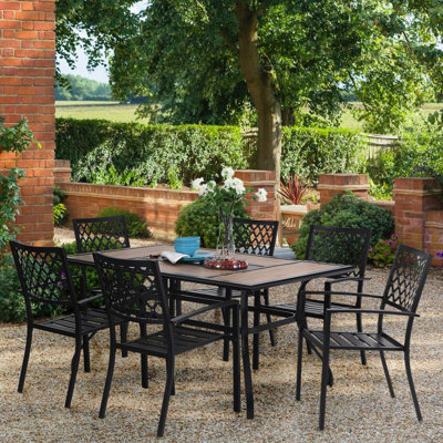 Leonard 6 - Person Patio Dining Set with Rectangular Table , Cushions Included