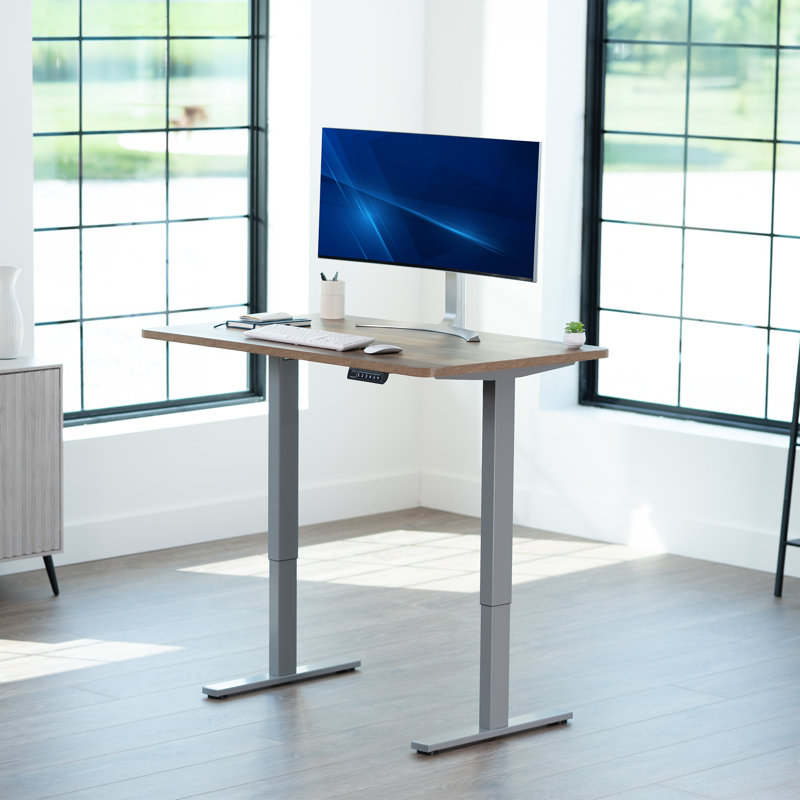 Bureau électrique à moteur simple VIVO avec contrôleur de mémoire à bouton-poussoir, H 48,5 po x l 43 po x P 24 po
