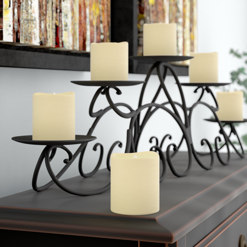 Battery Operated Mini Unscented Pillar Candle - 6 Count