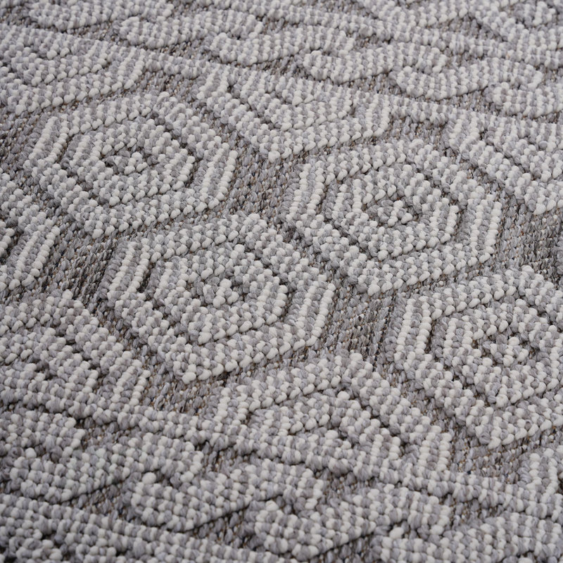 Guros Collection 2X8 Geometric Indoor / Outdoor Runner Rug, Runner 2'2" x 8'