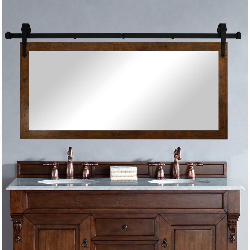 Neace Mirror, 31" H x 54" W, Light Walnut