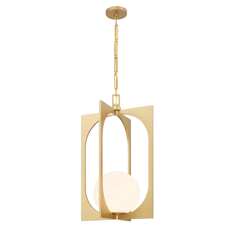 Luminaire suspendu 1 lumière Harding en or filé, Doré