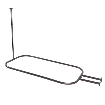 Utopia Alley Wall Mounted Hoop Shower Rod | Shower Curtain Rod for Clawfoot Tub, Ceiling Mounted with Adjustable Support, Stylish & Comfortable Bathroom Decor (58.3" L x 24" W) 