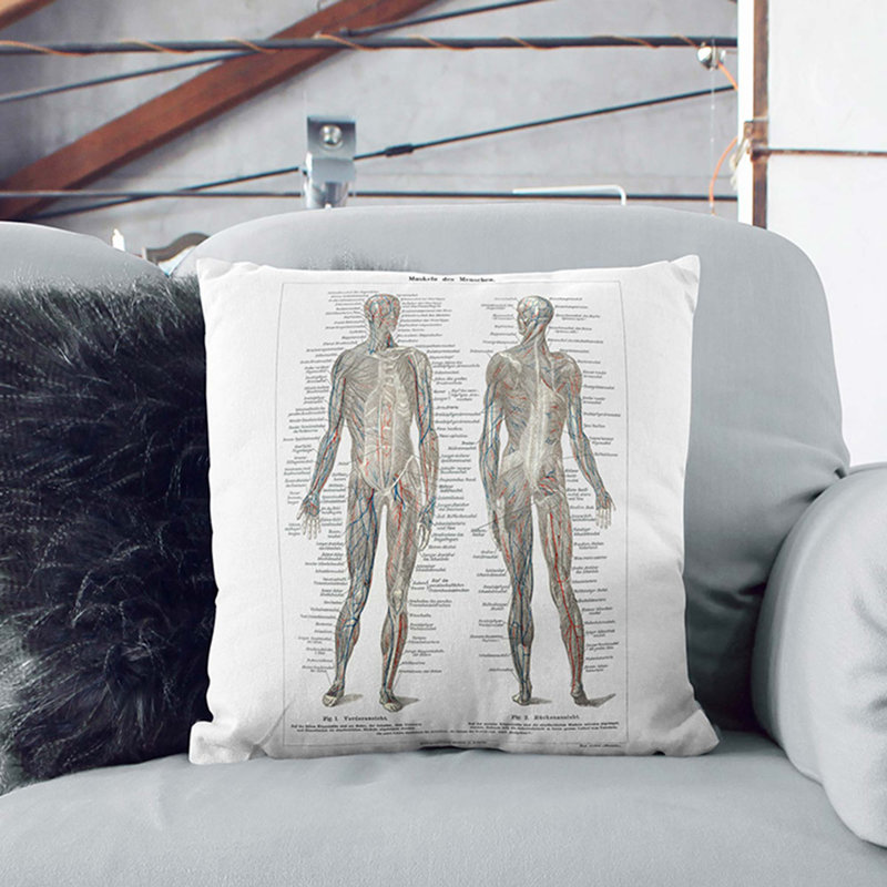 Square Throw Cushion, Black, 55cm H x 55cm W x 20cm D