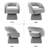27.7" Wide Modern Upholstered Swivel Barrel Accent Chair-1016838449