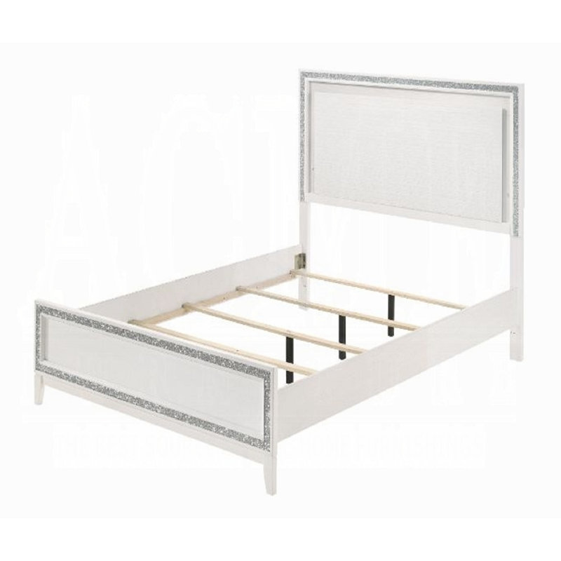 Grand lit Haiden avec DEL, White, Grand