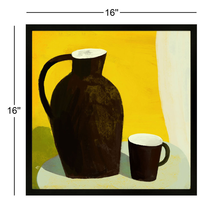 The Yellow Room Painting by StudioM, Black Framed, 16" H x 16" W x 1.25" D