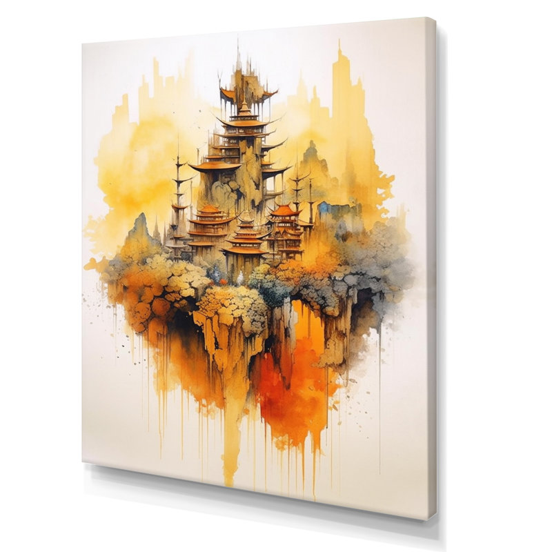 Impression sur toile majestueuse, paysages chinois I, Toile tendue, H 20 po x l 12 po x P 1 po