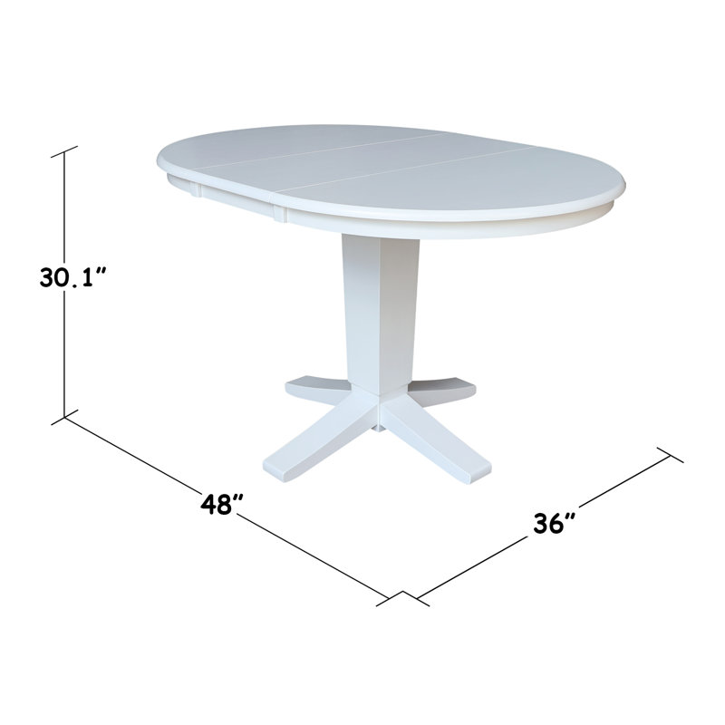 Ensemble de salle à manger extensible Pataconk, 3, Blanc / Blanc