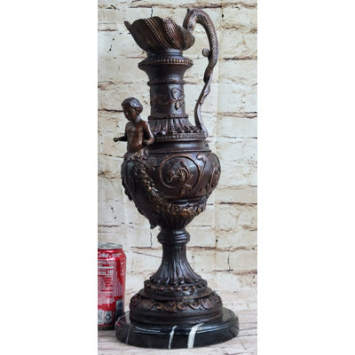Barbare Bronze Dragon Urn Sculpture With Gate Keeper Signed And Number By Falconet Statue
